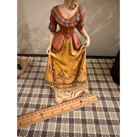 Vintage Chalkware Figurines Colonial Early American Man & Woman New Art Wares - Picture 13 of 13